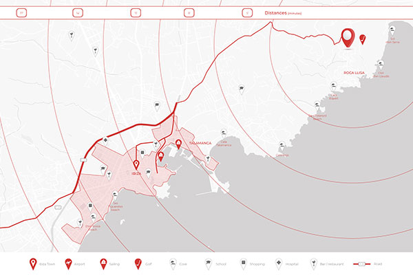 Location and distances - Corallisa - Signature Home Ibiza